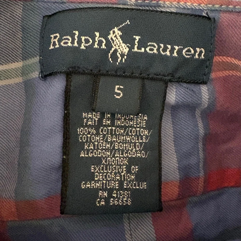 Ralph Lauren Boys Red Blue White Plaid Shirt Size 5 Preppy Classic Americana Ivy